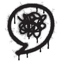 Spray Painted Graffiti Stressed thoughts bubble Sprayed isolated with a white background. graffiti Speech bubble symbol with over spray in black over white. Vector illustration.