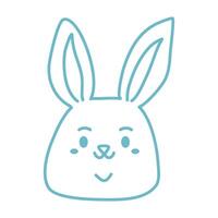 hand drawn rabbit coloring book illustration vector