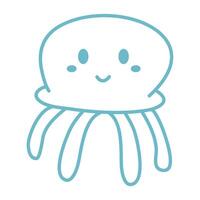 animal outline for cute jellyfish vector