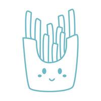 hand drawn french fries coloring book illustration vector