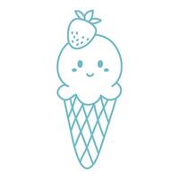 animal outline for cute ice cream vector