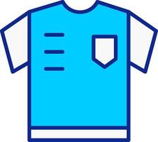 árbitro camisa azul lleno icono vector