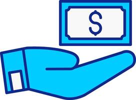 Give Money Blue Filled Icon vector