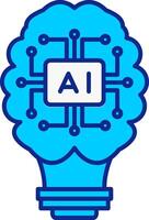 Artificial Intelligence Blue Filled Icon vector