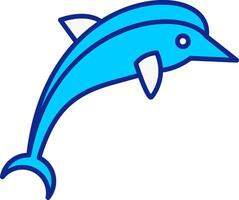 Dolphin Blue Filled Icon vector