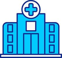 hospital azul lleno icono vector