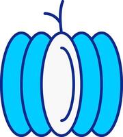 calabaza azul lleno icono vector