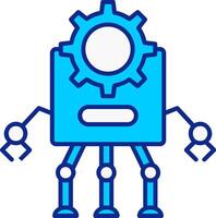 Robot Blue Filled Icon vector
