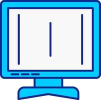 Monitor Blue Filled Icon vector