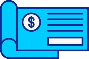 Bank Check Blue Filled Icon vector