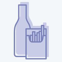 Icon Smoking Alcohol. related to Hepatologist symbol. two tone style. simple design editable. simple illustration vector