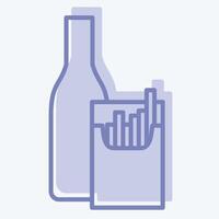 Icon Smoking Alcohol. related to Hepatologist symbol. two tone style. simple design editable. simple illustration vector