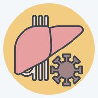 Icon Covit. related to Hepatologist symbol. color mate style. simple design editable. simple illustration vector