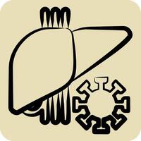 Icon Covit. related to Hepatologist symbol. hand drawn style. simple design editable. simple illustration vector