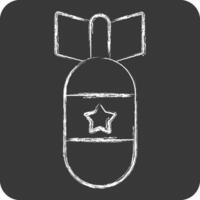 icono atómico bomba. relacionado a armas símbolo. tiza estilo. sencillo diseño editable. sencillo ilustración vector