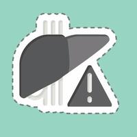 Sticker line cut Liver Problem. related to Hepatologist symbol. simple design editable. simple illustration vector