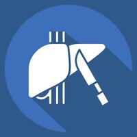 Icon Surgery. related to Hepatologist symbol. long shadow style. simple design editable. simple illustration vector