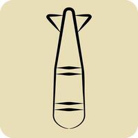 Icon Torpedo. related to Weapons symbol. hand drawn style. simple design editable. simple illustration vector