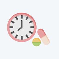 Icon Medication Timing. related to Hepatologist symbol. flat style. simple design editable. simple illustration vector