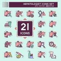 Icon Set Hepatologist. related to Health symbol. MBE style. simple design editable. simple illustration vector