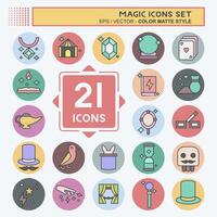 Icon Set Magic. related to Holiday symbol. color mate style. simple design editable. simple illustration vector