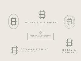 Bundle of Logo Template Initial letter OS for Beauty Cosmetic Business vector