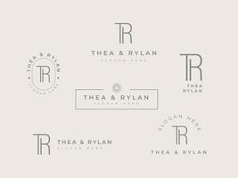 Bundle of Logo Template Initial letter TR for Beauty Cosmetic Business vector