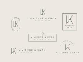 Bundle of Logo Template Initial letter for Beauty Cosmetic Business vector
