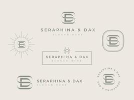 Bundle of Logo Template Initial letter SD for Beauty Cosmetic Business vector