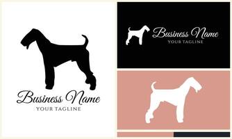 silhouette dog dachshund logo template vector