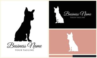 silhouette dog dachshund logo template vector