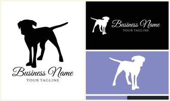 silhouette dog dachshund logo template vector