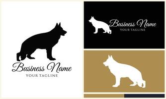 silhouette dog dachshund logo template vector