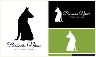 silhouette dog dachshund logo template vector