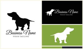 silhouette dog dachshund logo template vector