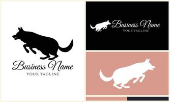 silhouette dog dachshund logo template vector