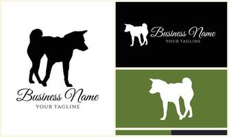 silhouette dog dachshund logo template vector