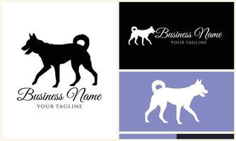 silhouette dog dachshund logo template vector