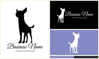 silhouette dog dachshund logo template vector