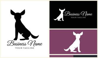 silhouette dog dachshund logo template vector