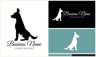 silhouette dog dachshund logo template vector