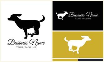 silhouette dog dachshund logo template vector