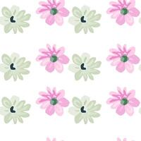 Charming seamless floral pattern with daisies in pastel hues. vector