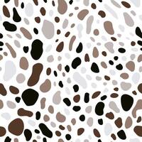 Seamless pattern with Dalmatian spots and cow prints. Animal fur texture surface. vector