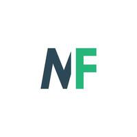 Initial letter mf or fm logo vector design template