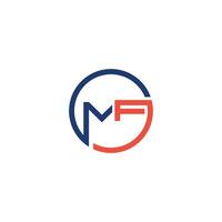 Initial letter mf or fm logo vector design template