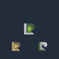 Alphabet Initials logo LR, RL, L and R vector