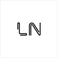 Initial letter ln logo or nl logo vector design template