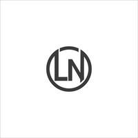 Initial letter ln logo or nl logo vector design template