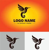 hummingbird logo vector art icon graphics for company brand business icon hummingbird logo template